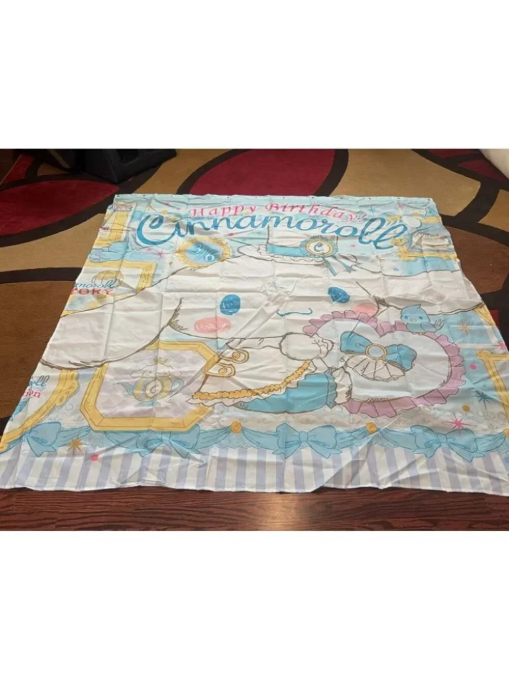 Cute Pastel Blue Cartoon Shower Curtain 59